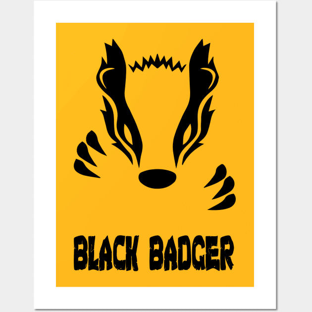 Black Badger Wall Art by SONofTHUNDER